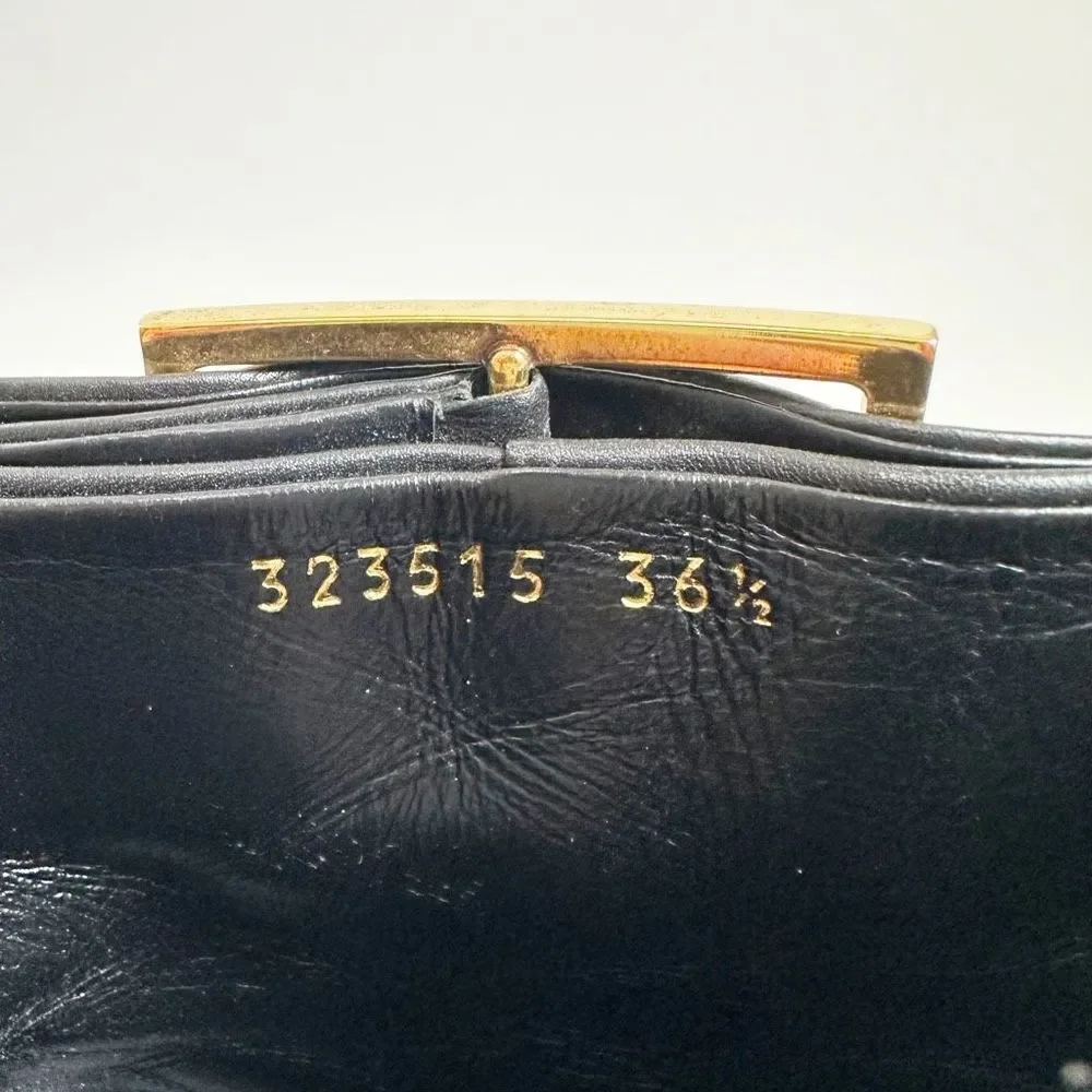 GUCCI Kesha Buckle Ankle Boots 36.5 US 6.5 Black Smooth Leather Heeled Booties - Picture 12 of 13